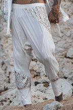 Mystic Fusion Sequin Harem Pants (White/Gold)