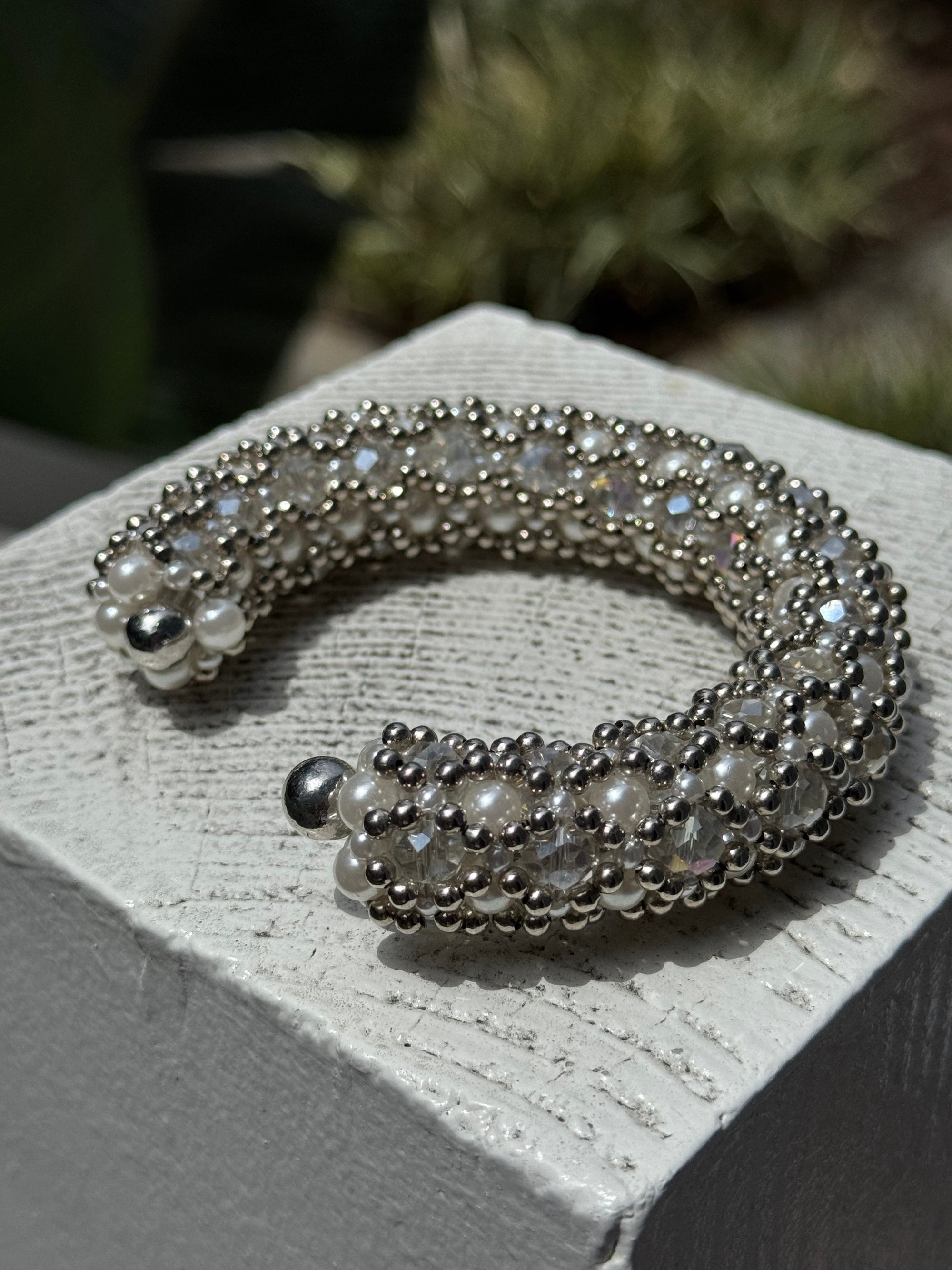 Nyx Cross-Beaded Cuff - 2 Color Variants