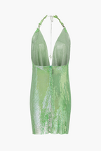 Pulse Metal Mesh Dress in Green