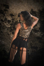 Radiance Sequin Fringe Top (Black/Gold)