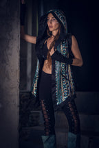 Tribal Warrior Sequin Vest (Turquoise)