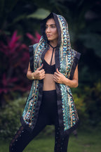 Tribal Warrior Sequin Vest (Turquoise)