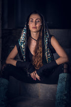 Tribal Warrior Sequin Vest (Turquoise)