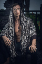 LED Tribal Shaman Cape (Black/Champagne)