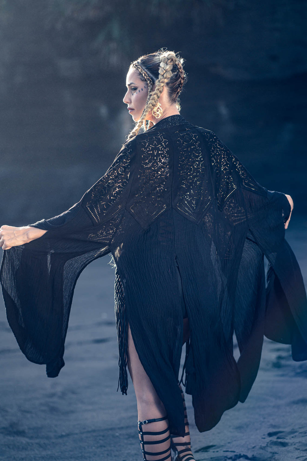 Starseed Wings Skirt (Black/Gold) - Laser Cut Sacred Geometry
