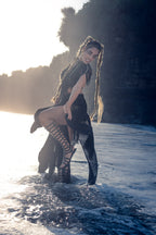 Starseed Wings Skirt (Black/Gold) - Laser Cut Sacred Geometry