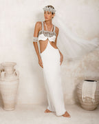 Khutulun Beaded Modular Top with Leather Balconette Bra –  4 Color Variants