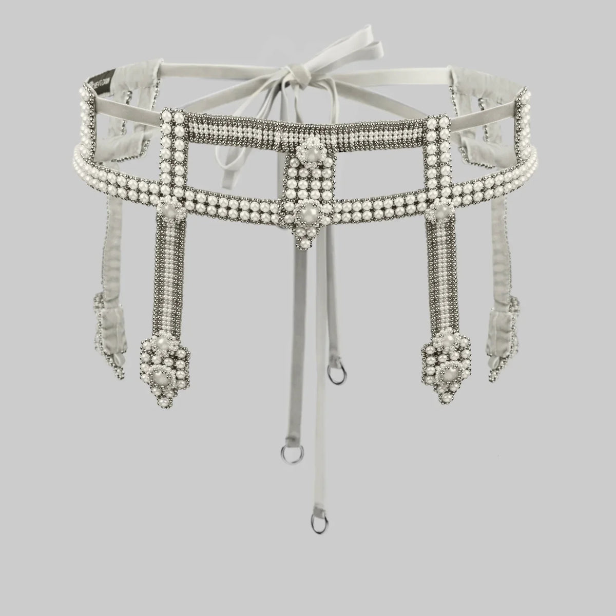 Teuta Beaded Luxury Statement Sash with Removable Bows - 4 Colors | Best Seller