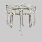 Teuta Modular Pearl Beaded Belt | Luxury Bridal Sash with removable Bow Medallions