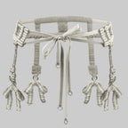 Teuta Modular Pearl Beaded Belt | Luxury Bridal Sash with removable Bow Medallions