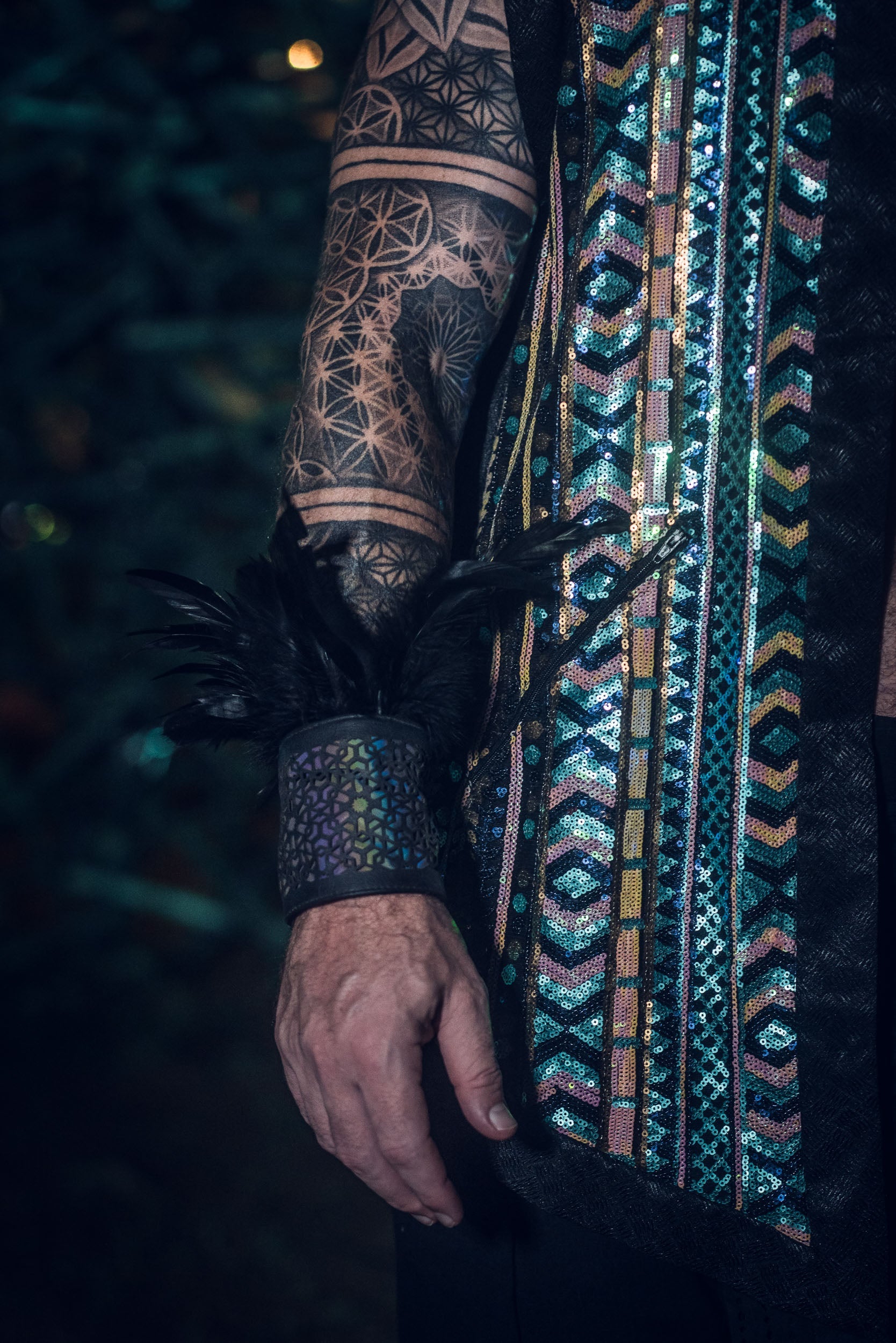 Tribal Sequin Vest (Turquoise)