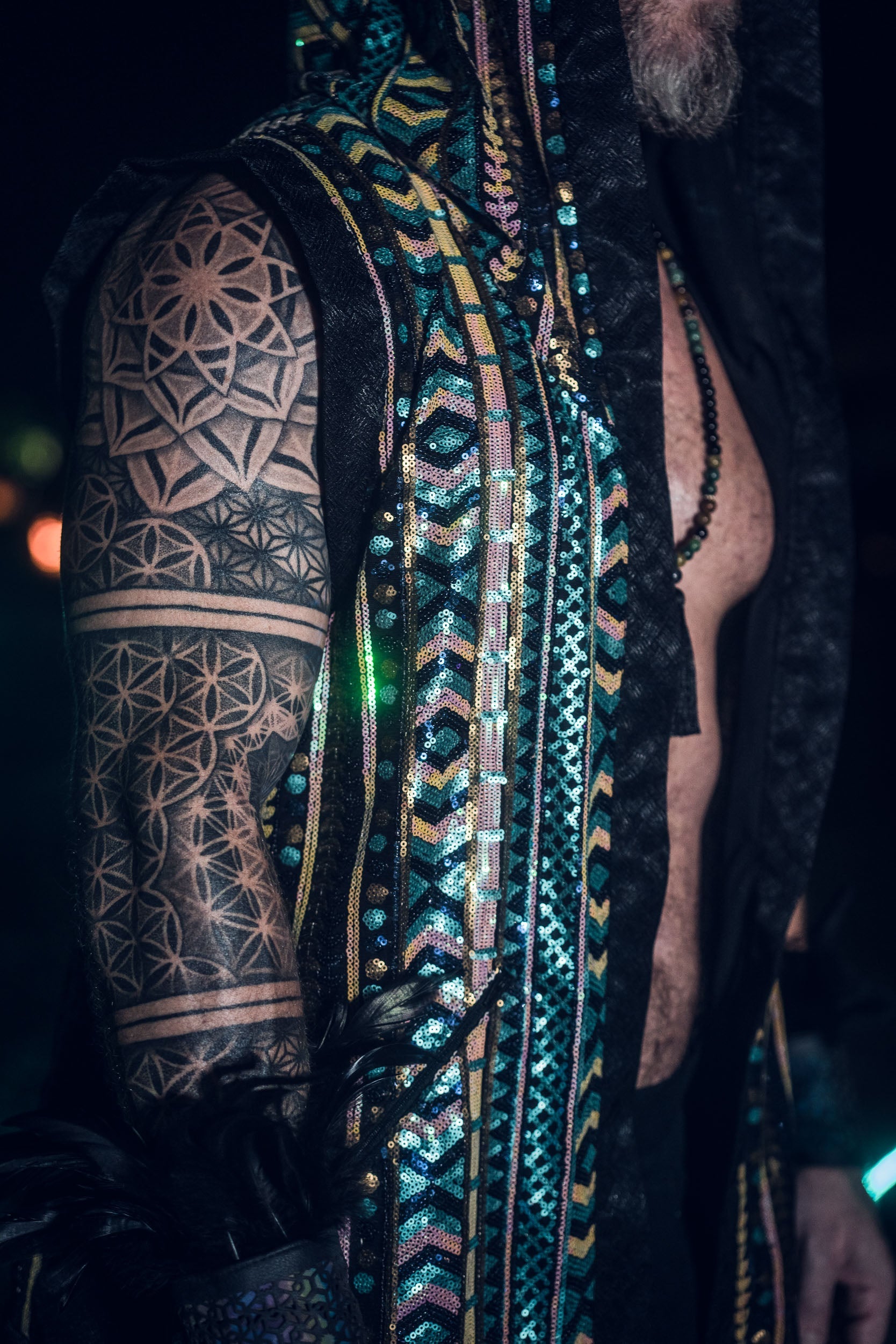 Tribal Sequin Vest (Turquoise)