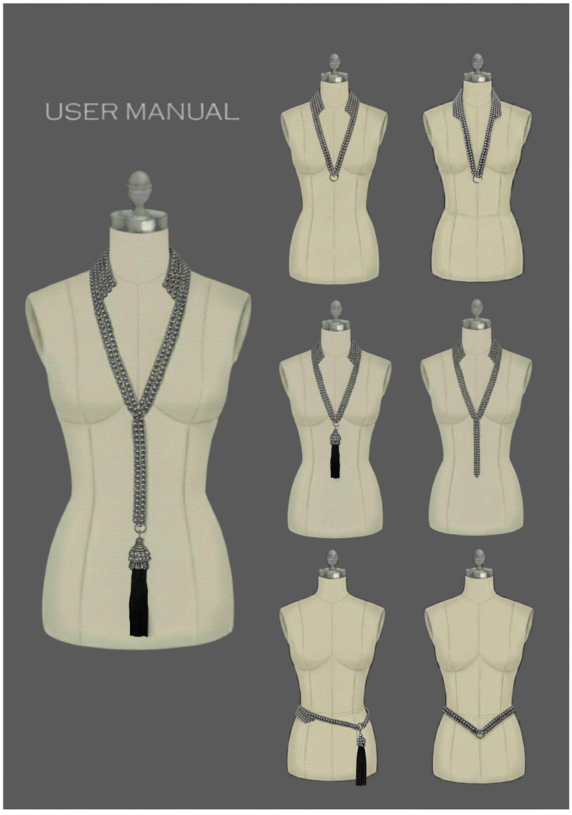 Beaded Tailored Collar with Removable Tie- 6 Looks in 1