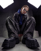 ENIGMA LEATHER JACKET - BLACK
