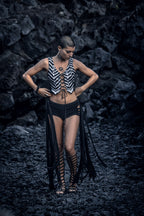 Yin Yang Tribal Sequin Fringe Top