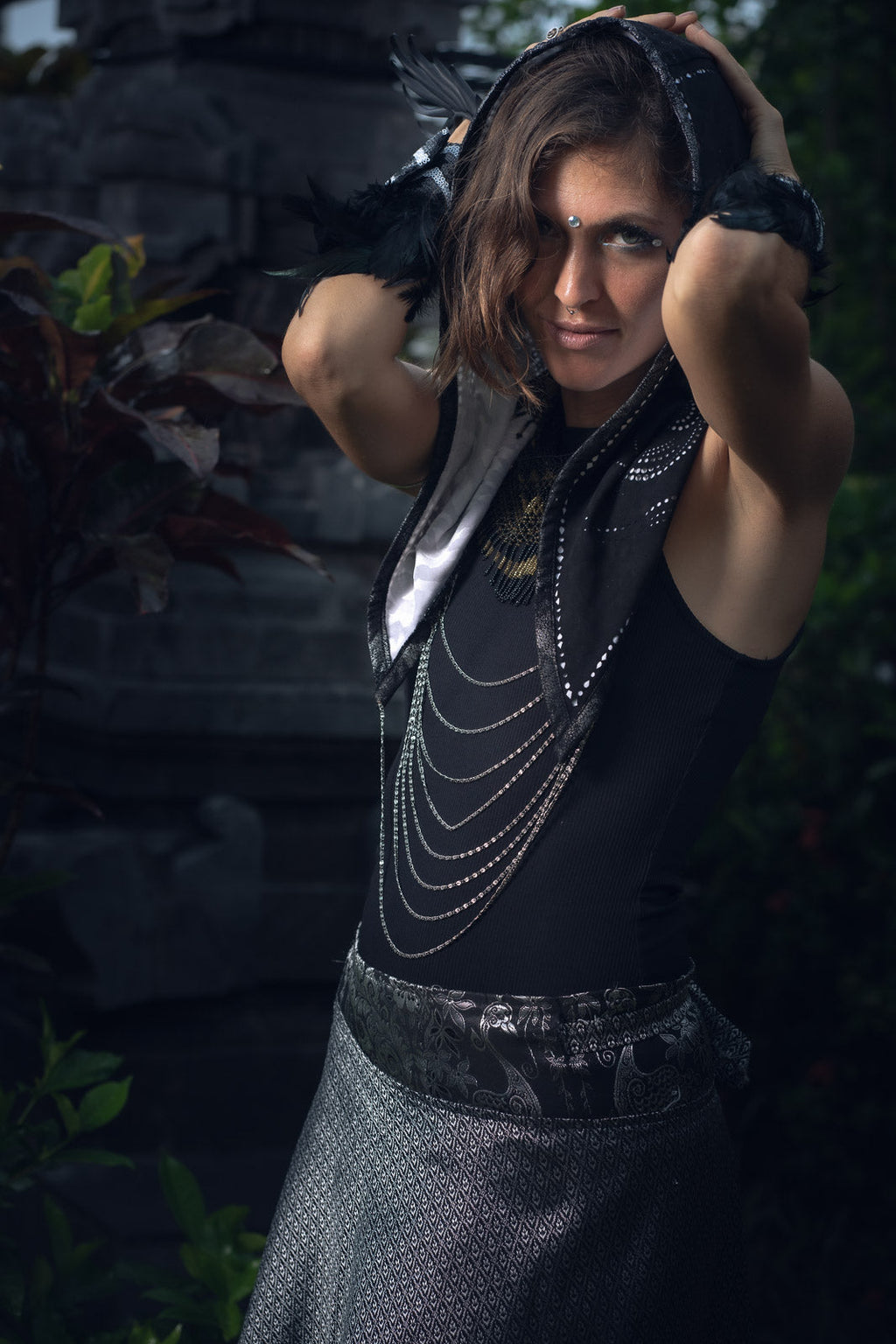Yin Yang Chain Hood- Laser Cut Sacred Geometry