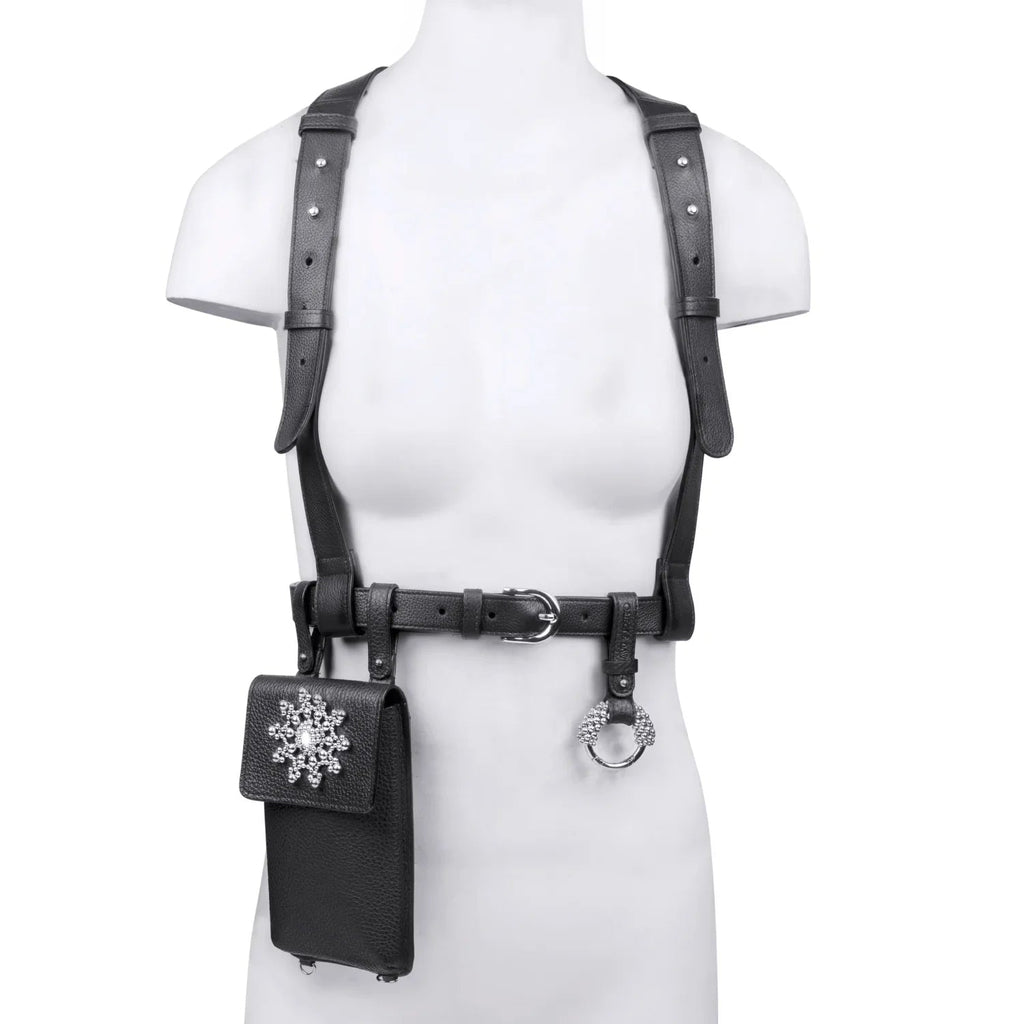 Zheng Fractal Beaded Leather iPhone Bag