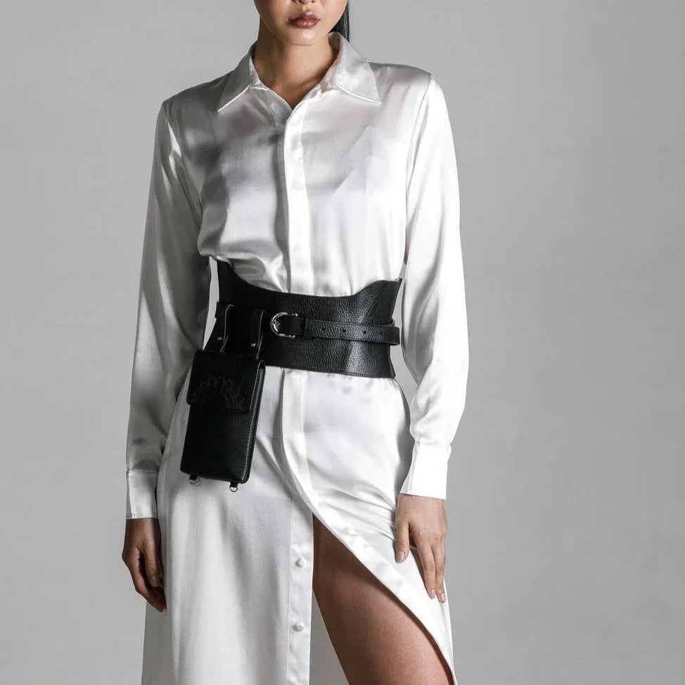 Zheng Leather Structured Corset Belt