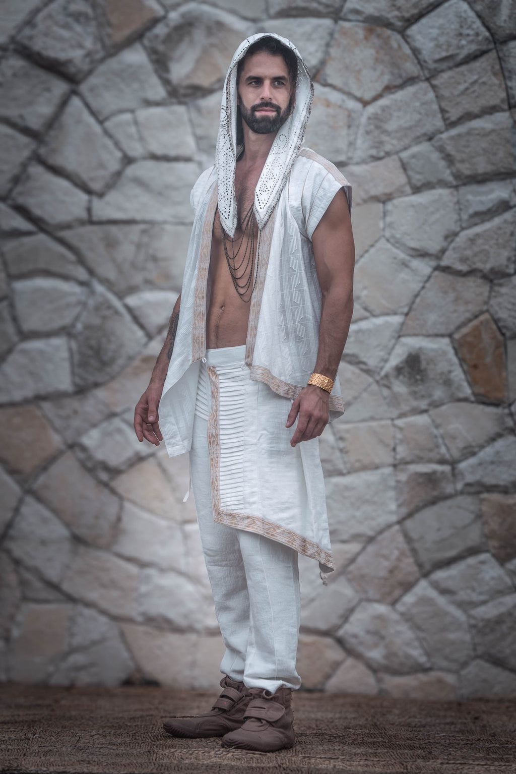 Zhenyao Wrap Shirt (White)