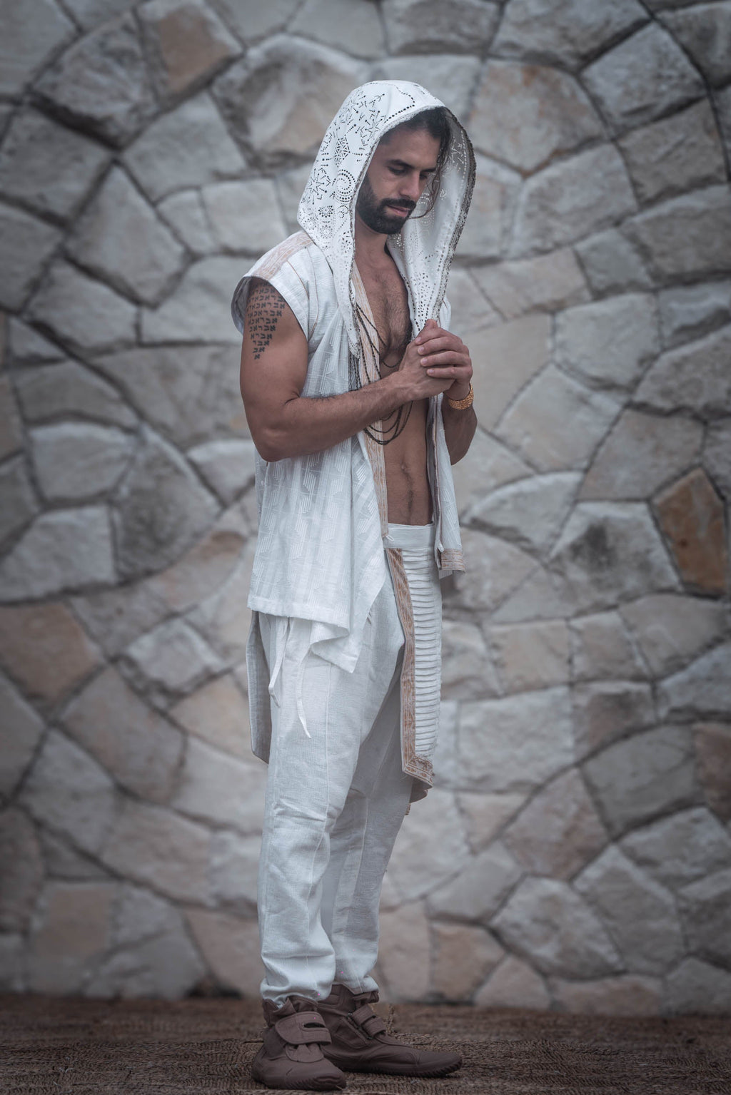 Zhenyao Wrap Shirt (White)