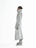 Long Women’s Futuristic Jacket With Piping Embroidery On Top
