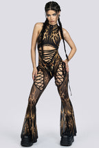 zwart gouden tribal jumpsuit
