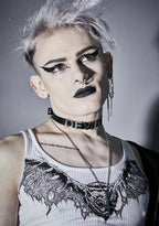 Funk Plus - Leren naam choker - Zwart