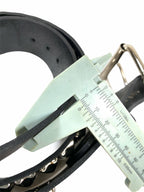 Funk Plus - Leren rave belt - 3 rijen pyramid studs - Zwart