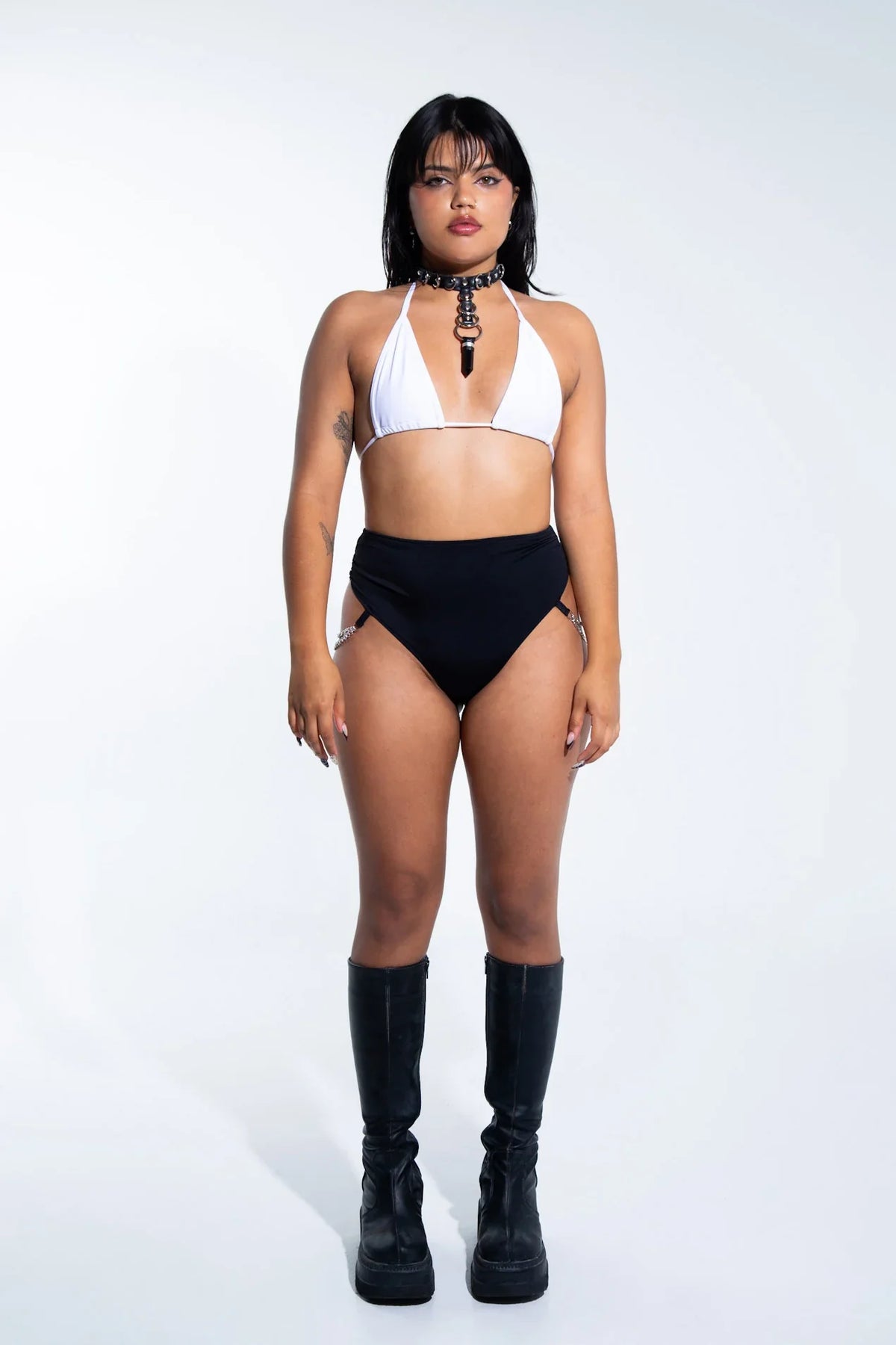 Rave with Mi Gente — Chain High Waisted Black Bottoms