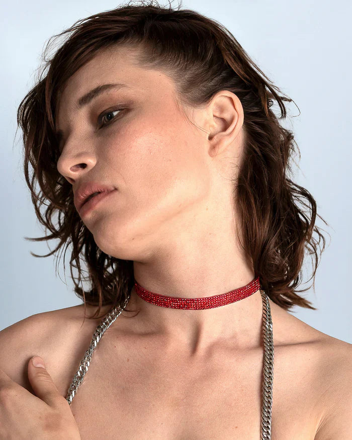 Lorand Lajos - Fine choker - Red