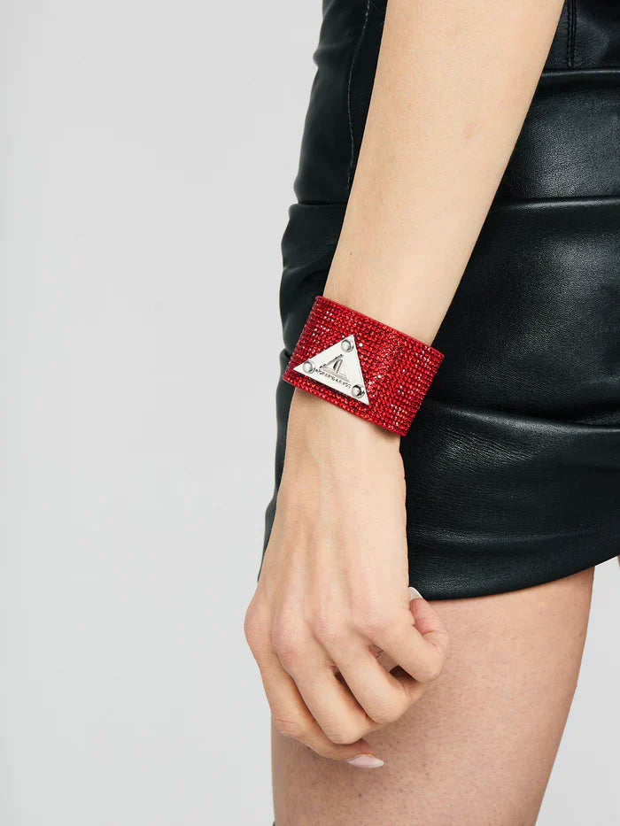 Lorand Lajos - Crystal Logo Cuff – Red