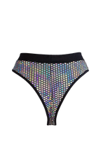 Exes Lingerie - Bond high cut bottom - Holographic silver