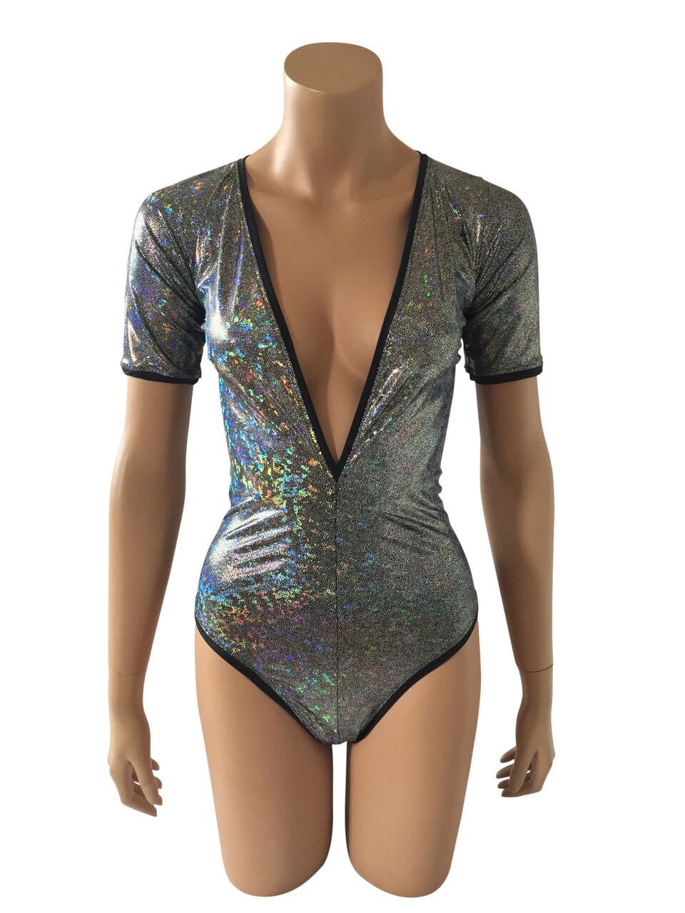 Short Sleeved Bodysuit "V BODYSUIT" Lettau Art Fashion