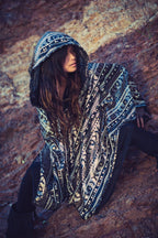 LED Tribal Shaman Cape (Black/Champagne)