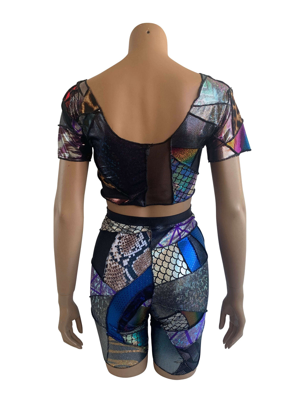 ZERO WASTE Patchwork Crop Top Short Sleeved