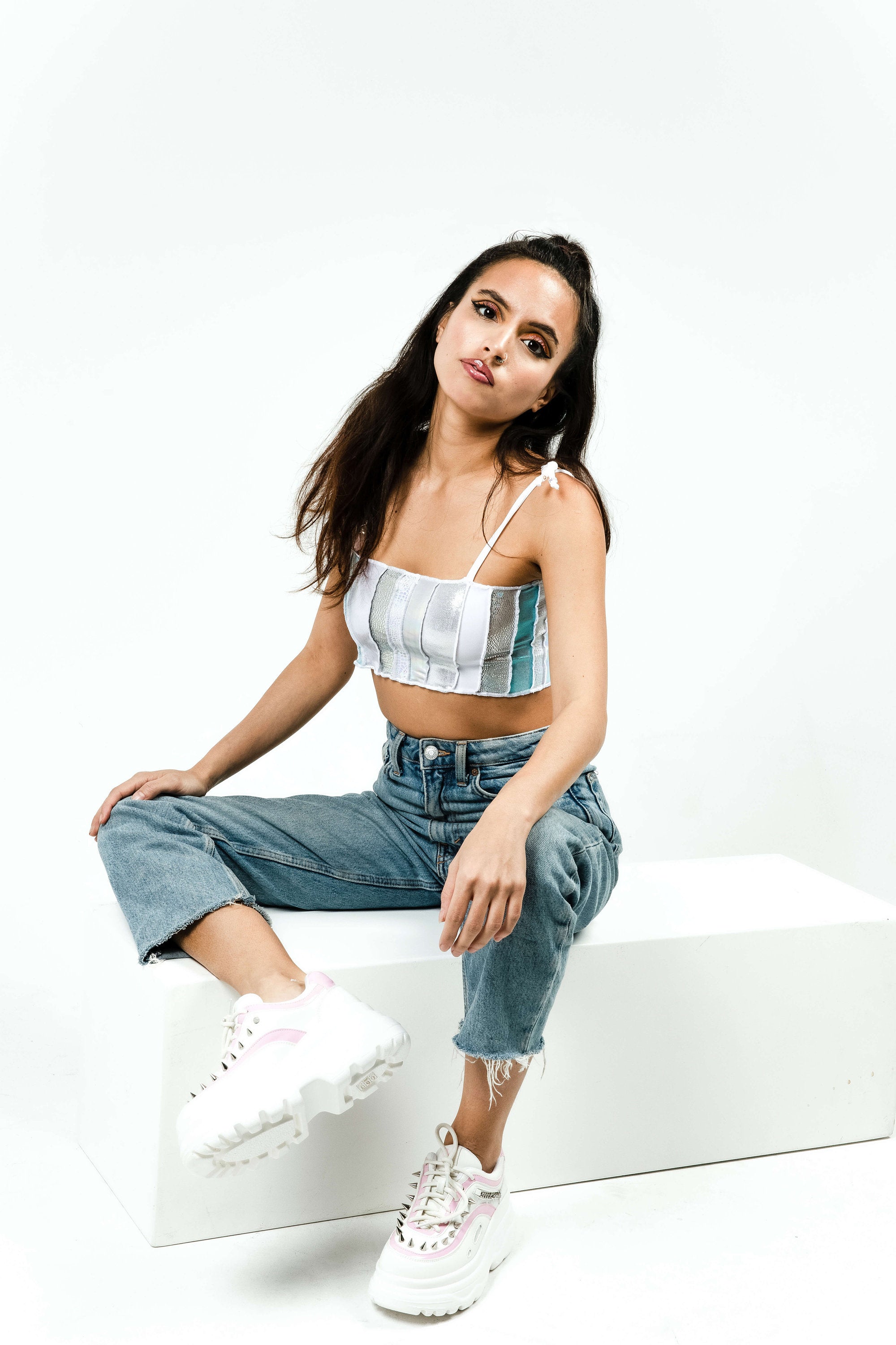 ZERO WASTE Patchwork Badeau Top