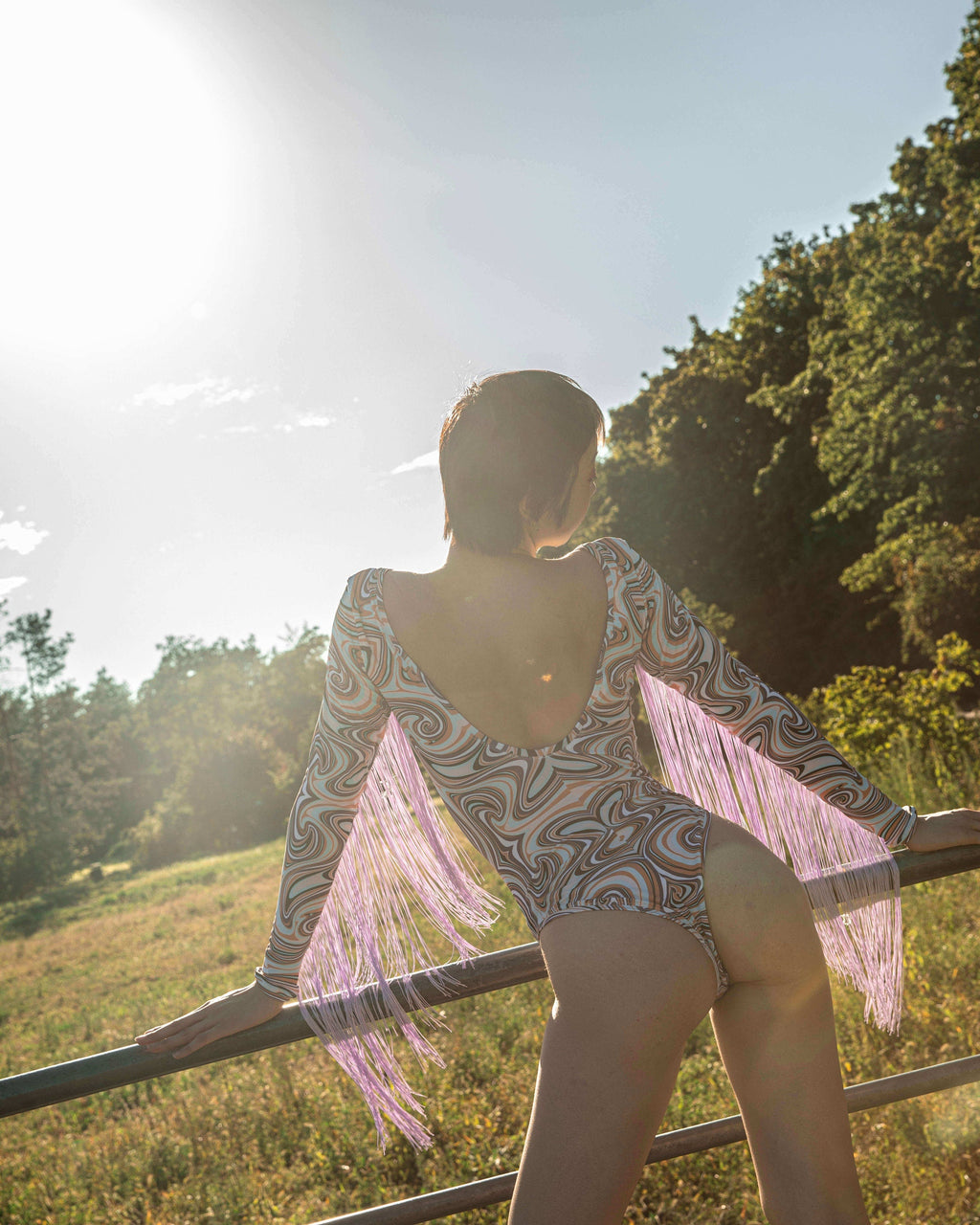 Bodysuit Swirl "I AM A BUTTERFLY" Lettau Art Fashion