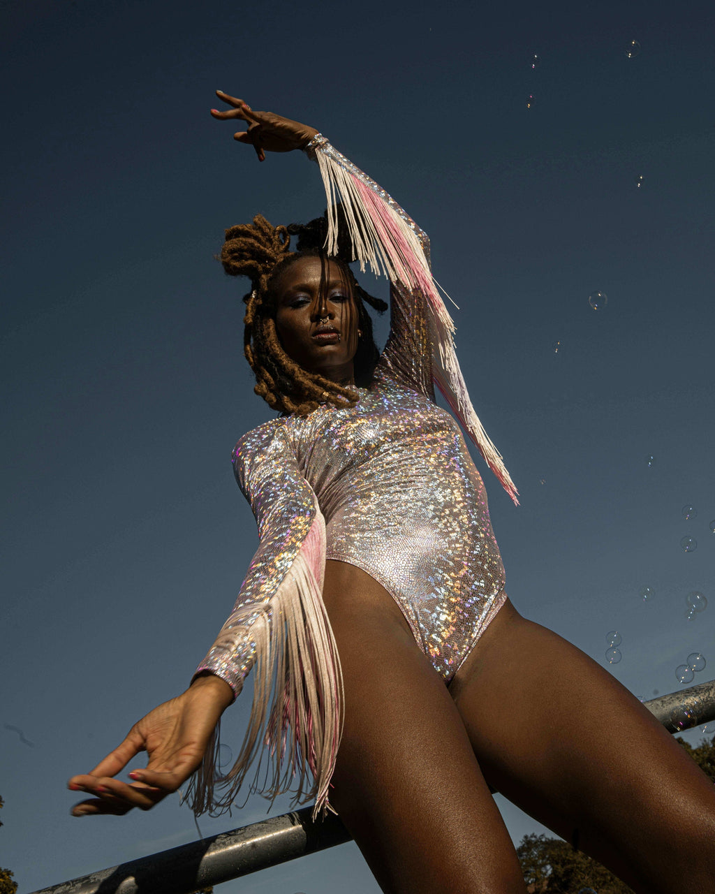 Bodysuit Fringes "I AM A BUTTERFLY" Lettau Art Fashion