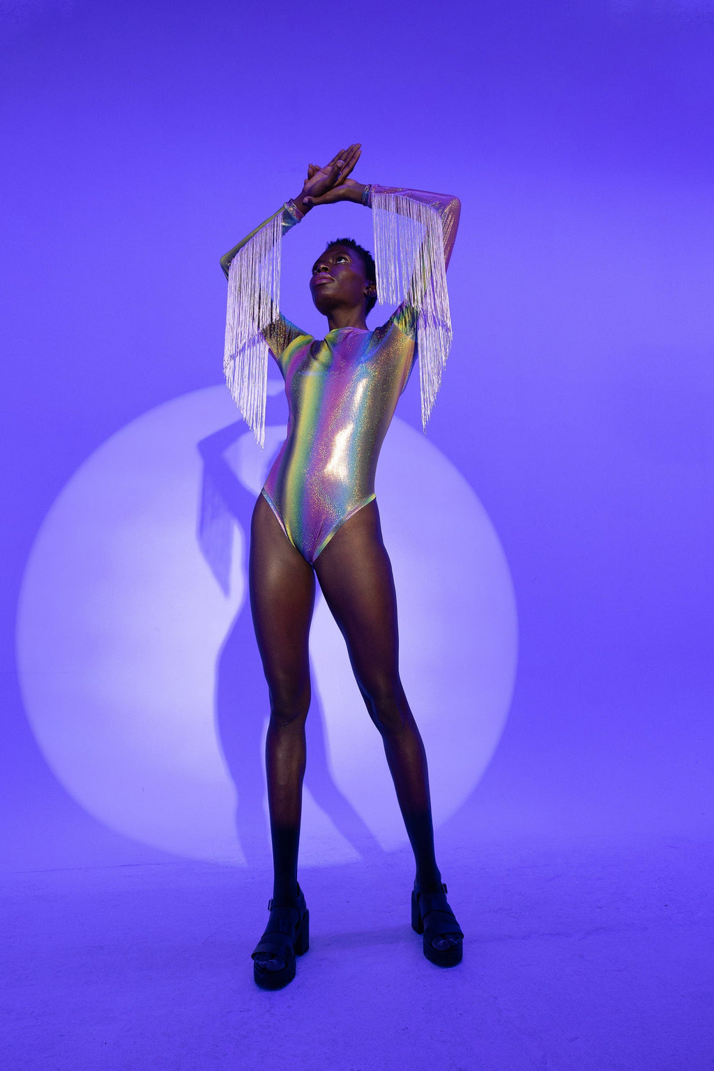 Rainbow Bodysuit Fringes "PRIDE" Lettau Art Fashion