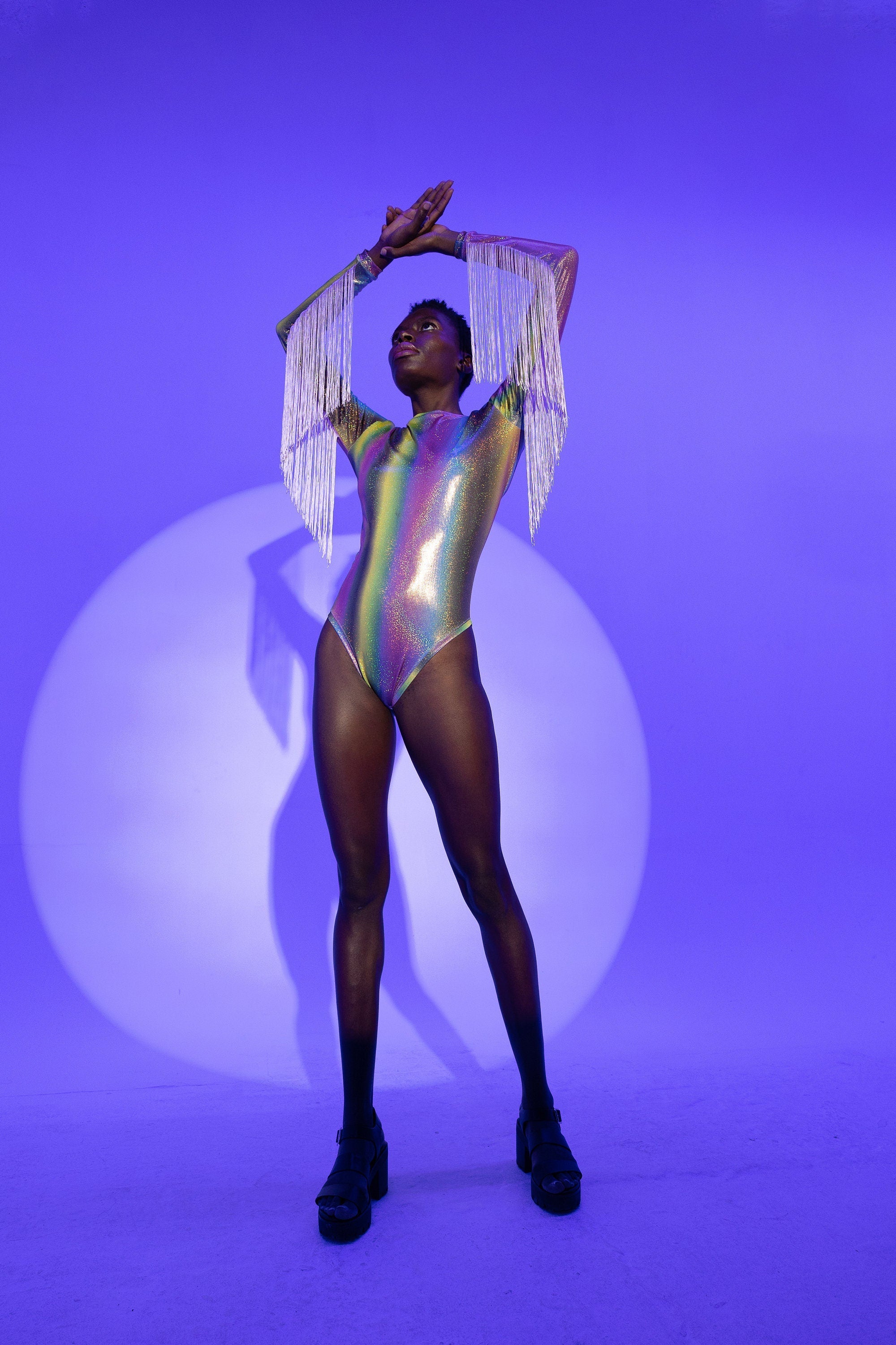 Rainbow Bodysuit Fringes "PRIDE" Lettau Art Fashion
