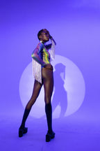 Rainbow Bodysuit Fringes "PRIDE" Lettau Art Fashion