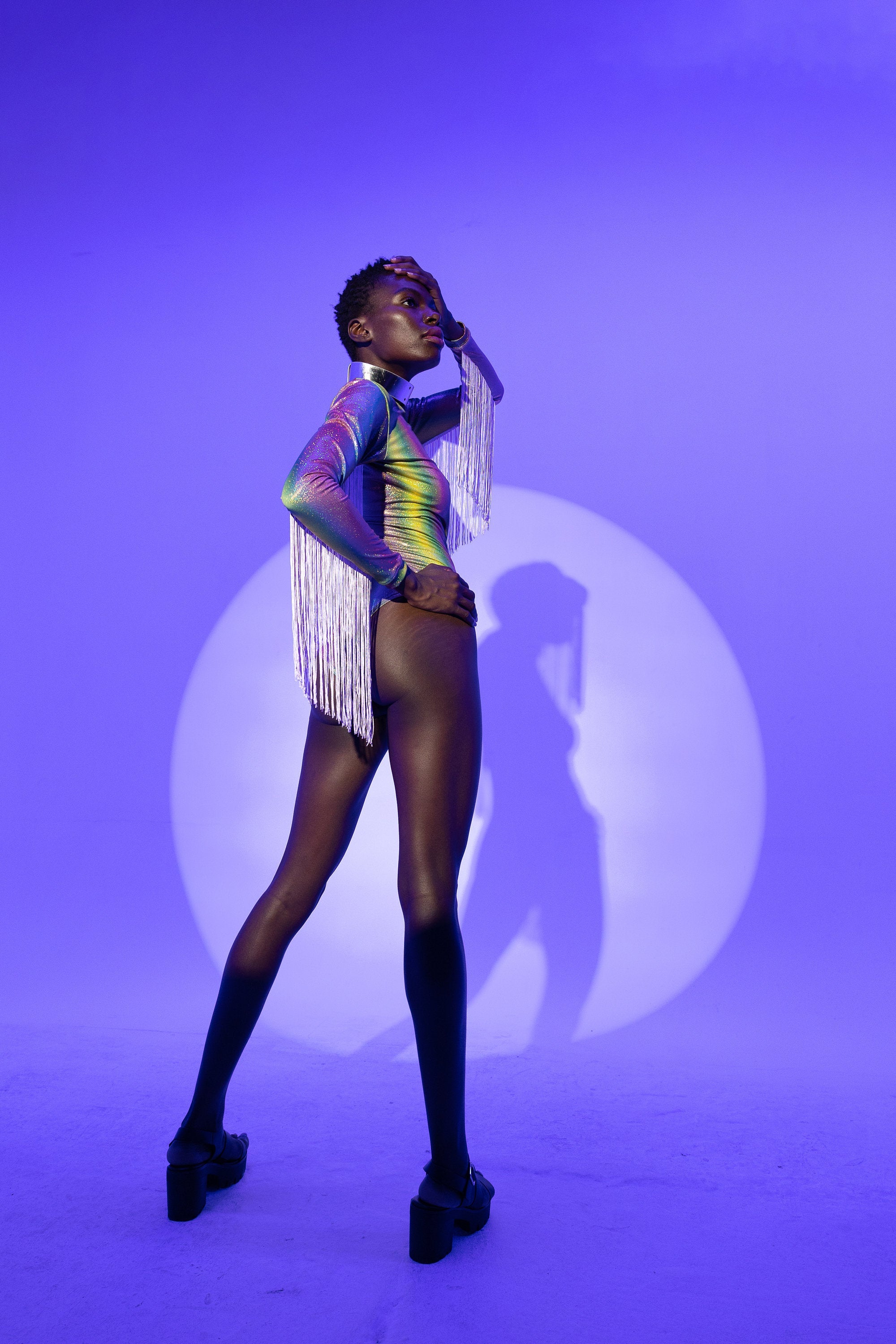 Rainbow Bodysuit Fringes "PRIDE" Lettau Art Fashion