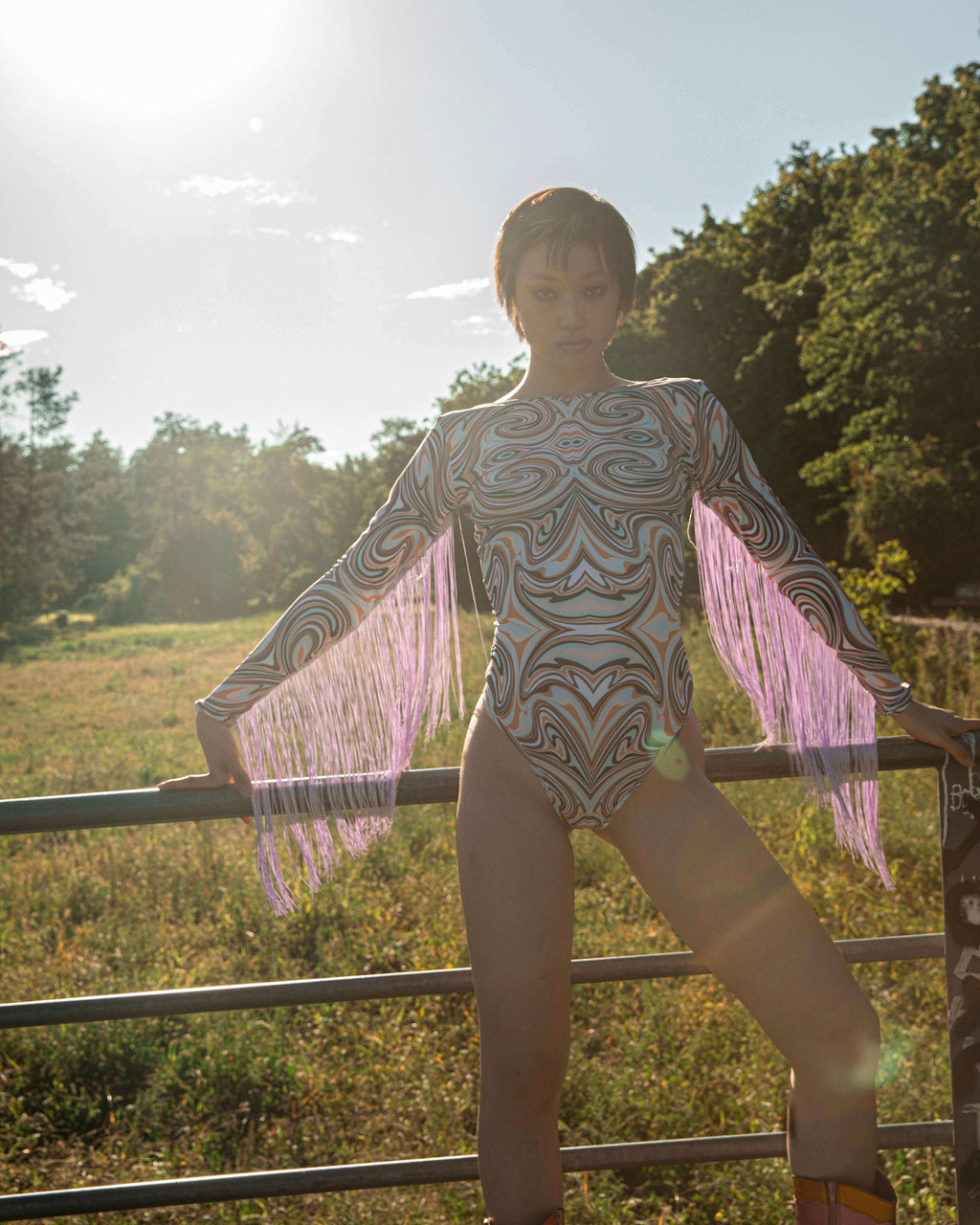 Bodysuit Swirl "I AM A BUTTERFLY" Lettau Art Fashion