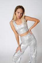 ZERO WASTE Silver Top "CORSAGE" Lettau Art Fashion
