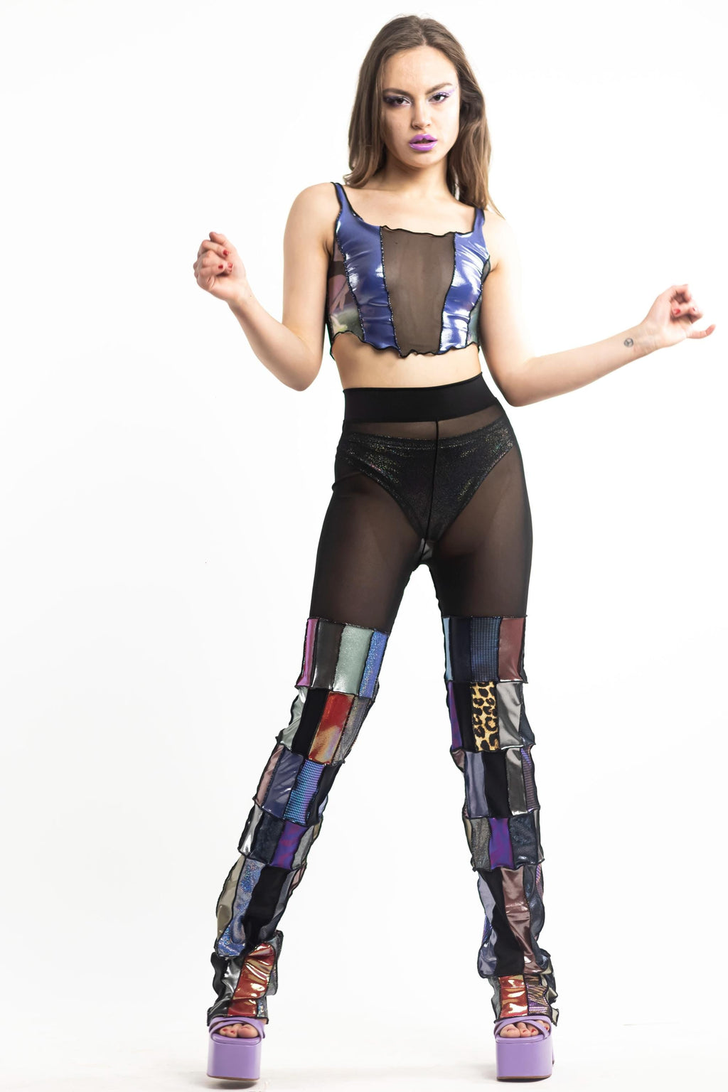 ZERO WASTE Patchwork Chaps Pants