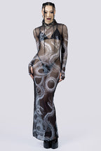 Devil Walking - Phantom sheer serpent dress - Black