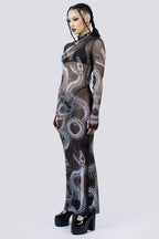 Devil Walking - Phantom sheer serpent dress - Black