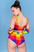 Devil Walking - Pixel booty shorts - Rainbow