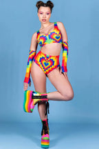 Devil Walking - Pixel booty shorts - Rainbow