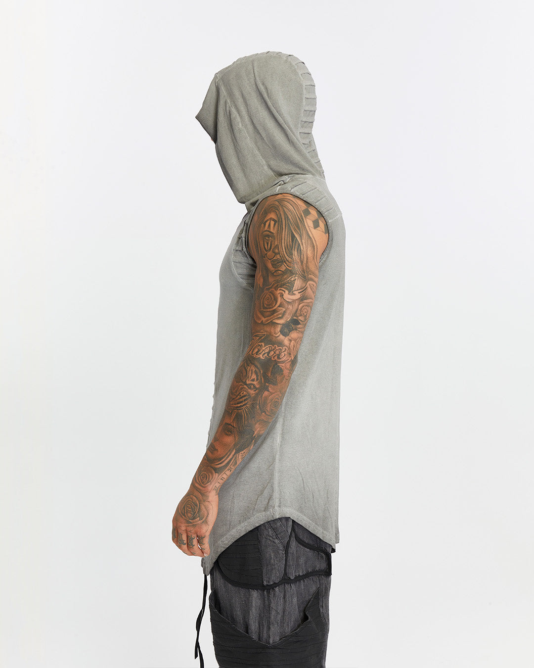 Mens Hooded-Futuristic Tank Top